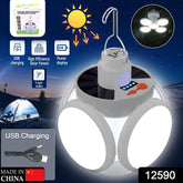 Solar Multi-functional Emergency Led Light Bulb With Usb Charging Led Camping Lamp Camping Lamp Usb Rechargeable 5 Brightness Light Modes Foldable Camping Light Sos Ip65 Waterproof Camping Light Blackout Emergency Equipment Camping Gadgets
